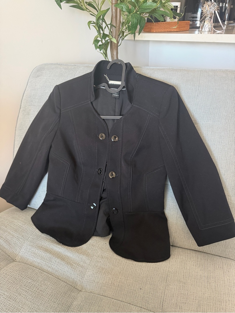 White House Black Market Black Structured Button Jacket